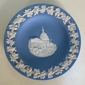 Wedgwood Blue Jasperware round trinket dish classic matte blue